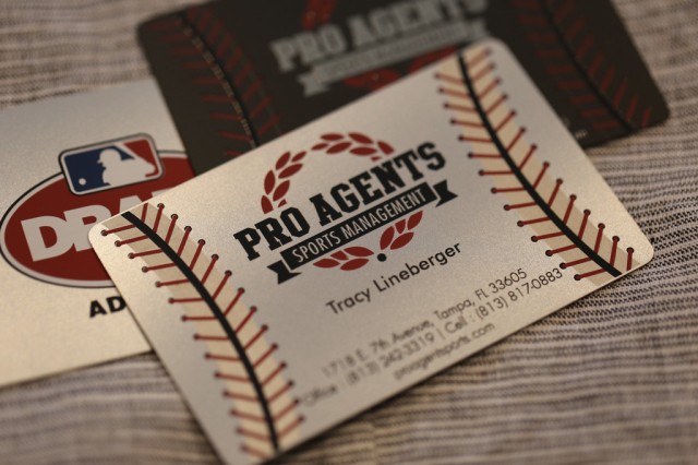 Baseball Sports Management Steel Metal Business Cards3
